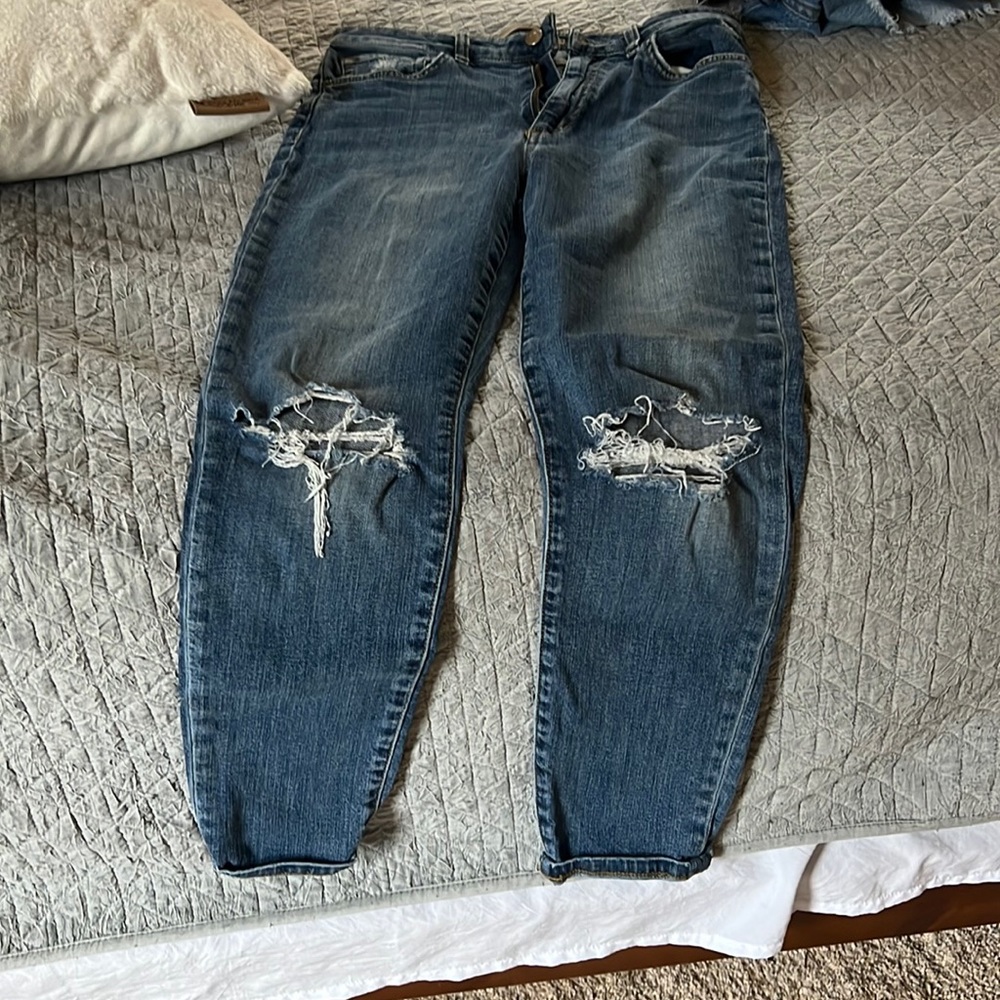 Joe’s skinny jeans with ripped knees